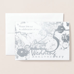 Convite de Aniversário de Casamento de 25 Silver