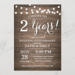 Convite de Aniversário de Casamento de 2 Anos em M