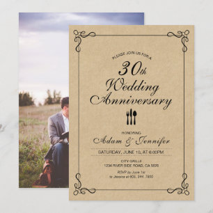 Convite de Aniversário de Casamento de 30 Anos em 