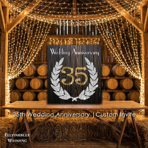 Convite de Aniversário de Casamento de 35 Anos Dia