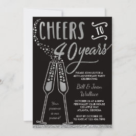 Convite de Aniversário de Casamento de 40 Anos, Br