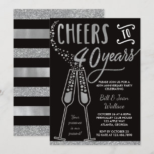Convite de Aniversário de Casamento de 40 Anos, Br