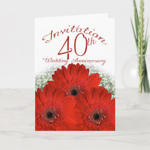 convite de aniversário de casamento de 40 anos - c