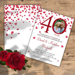 Convite de Aniversário de Casamento de 40 Anos com