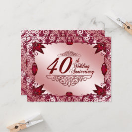 Convite de Aniversário de Casamento de 40 anos Rub
