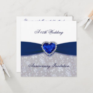 Convite de Aniversário de Casamento de 45 Anos com