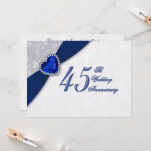 Convite de Aniversário de Casamento de 45 Anos Dam