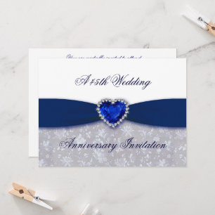 Convite de Aniversário de Casamento de 45 Anos em 