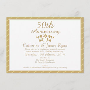 Convite de Aniversário de Casamento de 50 Anos
