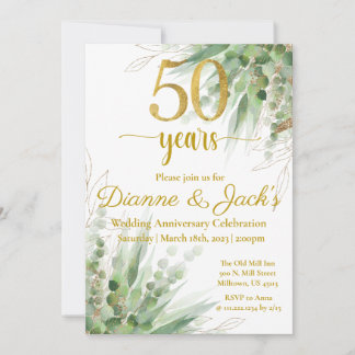 Convite de Aniversário de Casamento de 50 anos 