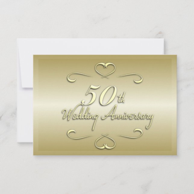 Convite de Aniversário de Casamento de 50 Anos (Frente)