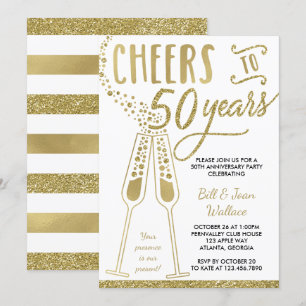 Convite de Aniversário de Casamento de 50 anos, Br
