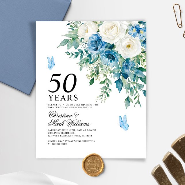 Convite de Aniversário de Casamento de 50 Anos Bud (Criador carregado)