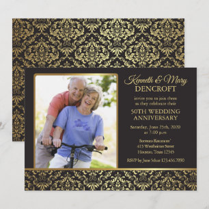Convite de Aniversário de Casamento de 50 Anos com