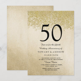 Convite de Aniversário de Casamento de 50 anos com