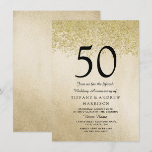 Convite de Aniversário de Casamento de 50 anos com