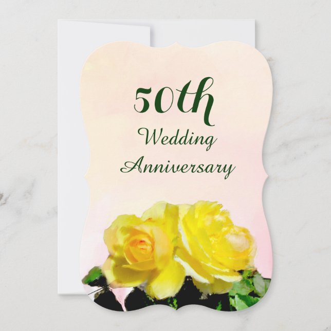 Convite de Aniversário de Casamento de 50 anos com (Frente)