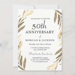 Convite de Aniversário de Casamento de 50 anos Cor