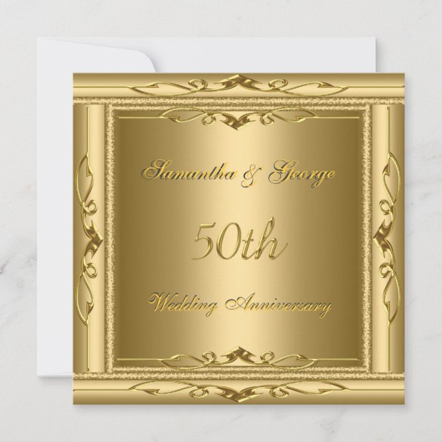 Convite de Aniversário de Casamento de 50 anos de  (Frente)