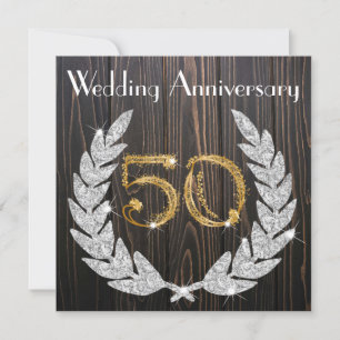 Convite de Aniversário de Casamento de 50 anos Dia