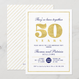 Convite de Aniversário de Casamento de 50 anos Dou