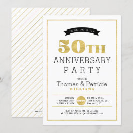 Convite de Aniversário de Casamento de 50 Anos em