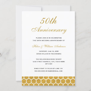 Convite de Aniversário de Casamento de 50 anos Gol