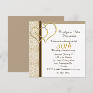 Convite de Aniversário de Casamento de 50 Anos Gol