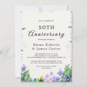 Convite de Aniversário de Casamento de 50 anos Lil