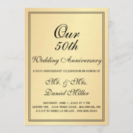 Convite de Aniversário de Casamento de 50 Anos Luz