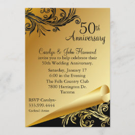Convite de Aniversário de Casamento de 50 anos Pre