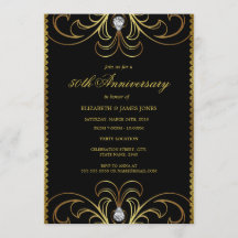 Convite de Aniversário de Casamento de 50 anos Pre