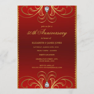 Convite de Aniversário de Casamento de 50 anos Ver