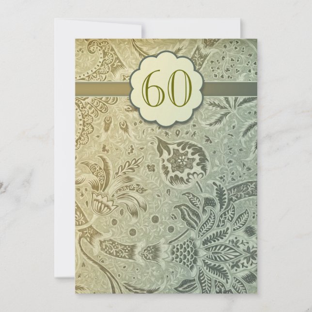 convite de aniversário de casamento de 60 anos com (Frente)