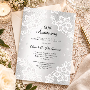 Convite de aniversário de casamento de 60 anos com