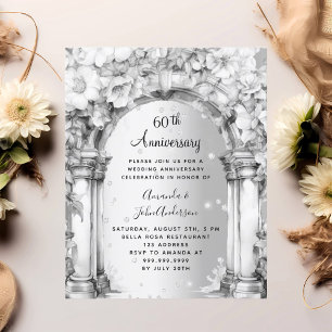 Convite de aniversário de casamento de 60 anos com