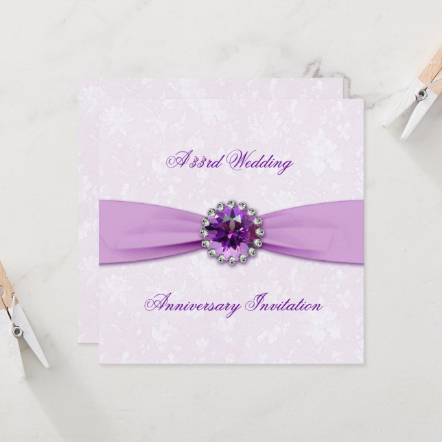 Convite de Aniversário de Casamento de Damasco 33  (Frente/Verso In Situ)