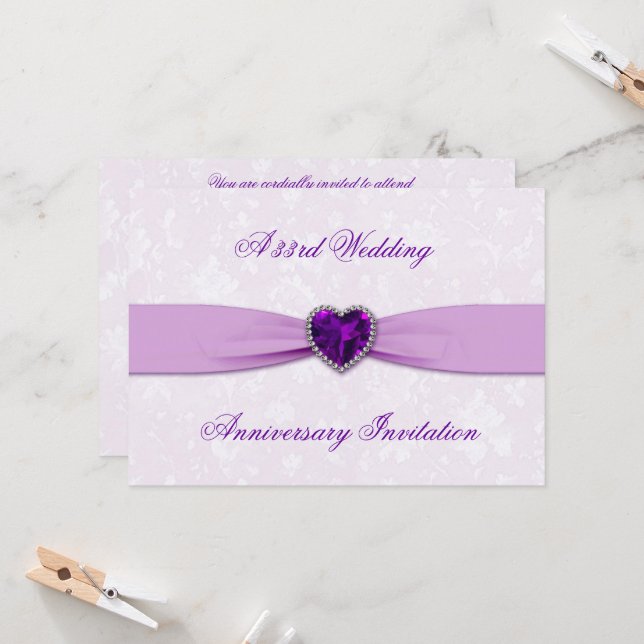 Convite de Aniversário de Casamento de Damasco 33  (Frente/Verso In Situ)