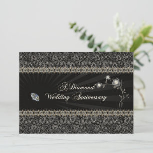 Convite de Aniversário de Casamento de Diamante