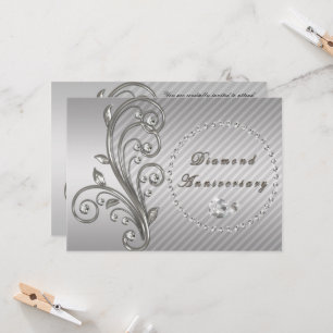 Convite de Aniversário de Casamento de Diamante