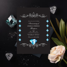 Convite de Aniversário de Casamento de Diamante