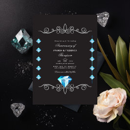 Convite de Aniversário de Casamento de Diamante