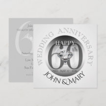 Convite de Aniversário de Casamento de Diamante 60