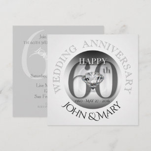 Convite de Aniversário de Casamento de Diamante 60