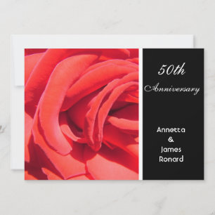 Convite de aniversário de casamento de flor de ros