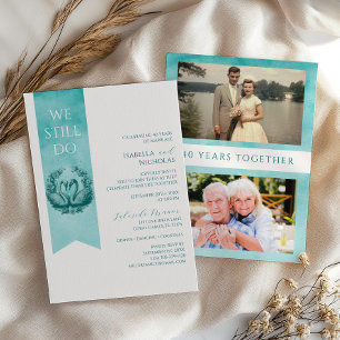Convite de aniversário de casamento de fotos lacri
