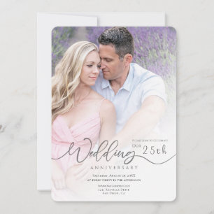 Convite de Aniversário de Casamento de Fotos Mínim
