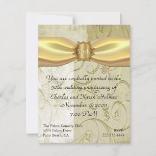 Convite de Aniversário de Casamento de Ouro