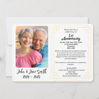 Convite de Aniversário de Casamento de Papel Perso