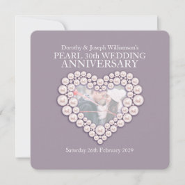 Convite de aniversário de casamento de Pérola 30 a